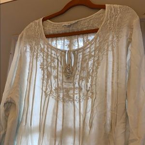 Solitaire Sage Green Embroidered Blouse 2X